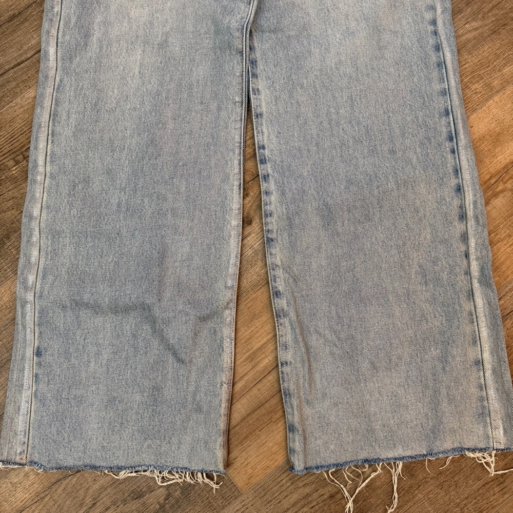 Blank NYC The Franklin Ribcage Wide Leg Womens 27 Metallic Silver Coated Grunge - Picture 3 of 11